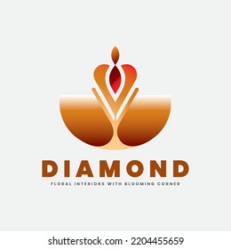 Logo can be adaptable for jewelry branding, antique collection, wedding ceremony, tradition, exotic, royal and exclusive ornament collections.