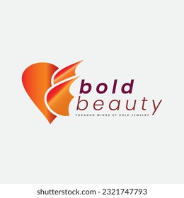 Logo can be adaptable for romantic wings brand, jewelry, antiques, wedding ceremony, tradition, exotic, royal and overall exclusive ornament collections.