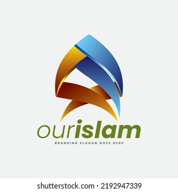Logo can be mostly suitable for beauty of mosque architecture, Islamic law, national museum, calligraphy, art gallery, resort, travel tour spot, architectural design with A model.