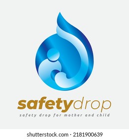 Logo Can Be Mostly Usable For A Child Care Center Or Children Rights, Social And Family Surroundings, Lovely Motherhood, Safety Drop Program, Organizational Global Phenomena.