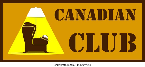 Logo "Canadian club" which could be transformed in any different club in loft style.