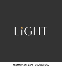 Logo with a candle icon that replaces the letter i in the word light