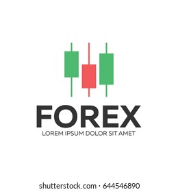 Logo Candlestick trading chart analyzing in forex stock market