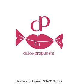 Logo of a candy with lips ideal for a candy store or a sex shop of DP
