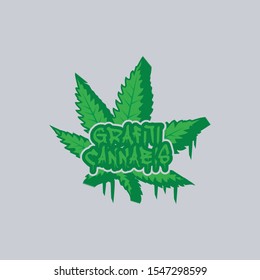 A logo with a cannabis as the model