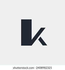 Logo of capital K and V in black color with blank background