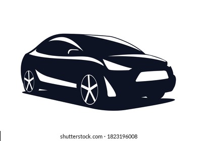 Logo car modern SUV isolated on a white background. Vector illustration.