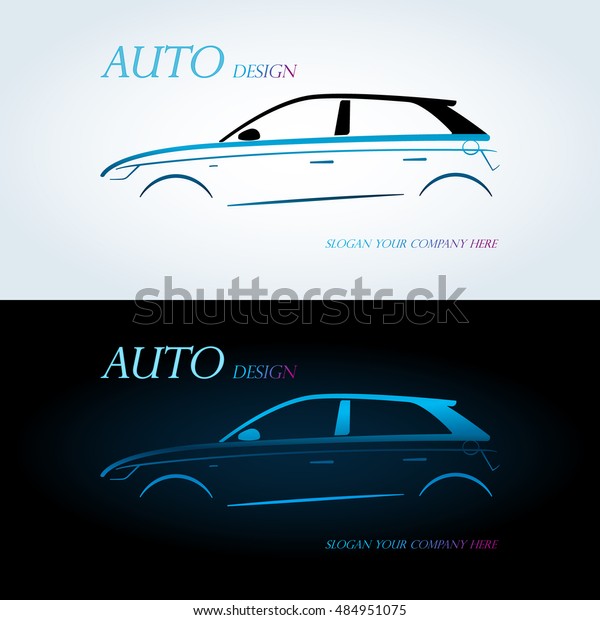 Logo for car on a white background. Auto\
company logo. Blue and white\
background.