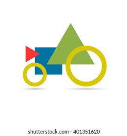Logo car of simple geometric shapes.