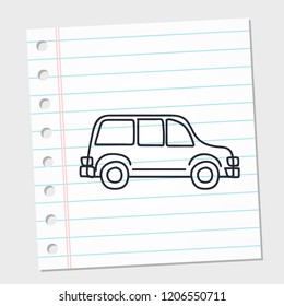 logo car. symbol vector image on a piece of paper. vector illustration