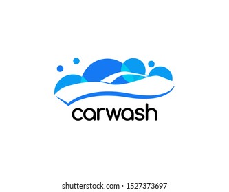 Logo of Car Wash in Negative Space Style with Modern and Premium Concept. Isolated on White Background. Vector Illustration. Suitable for Car Wash Company Logo and Symbol.