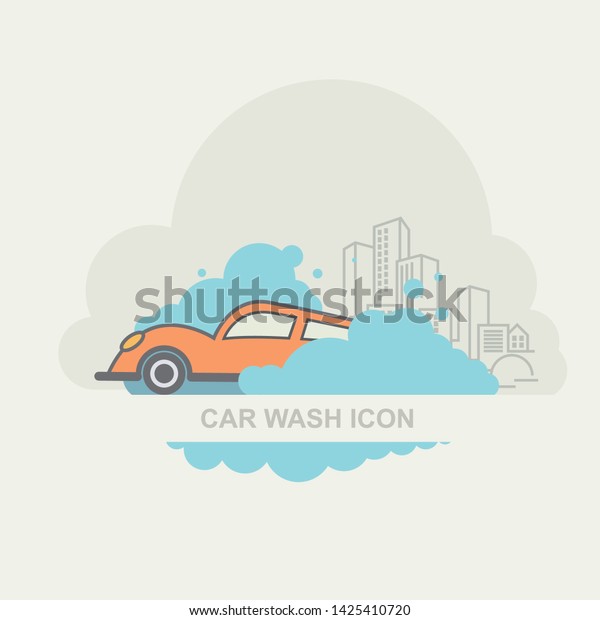 Logo car wash on with
background