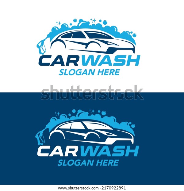Logo car wash on\
light background template