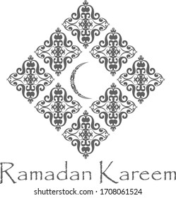 Logo or Card welcomes Ramadan Kareem with Line Art.