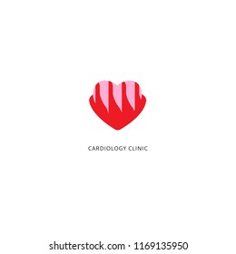 Logo cardiology clinic. Medicine logo vector. Cardio logo