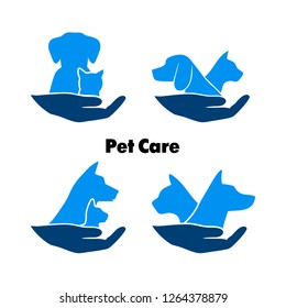 Logo care of animals, symbol of protection of vagrant animals.