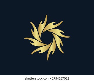 a logo of care hand