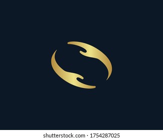 un logotipo de la mano de cuidado