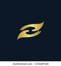 a logo of care hand