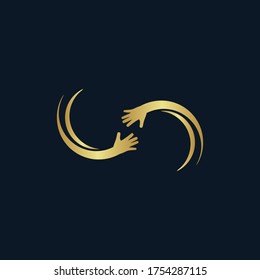 a logo of care hand