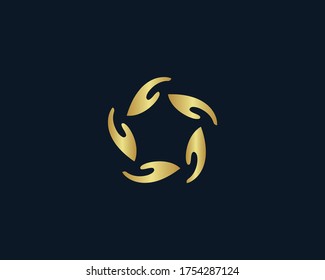 un logotipo de la mano de cuidado