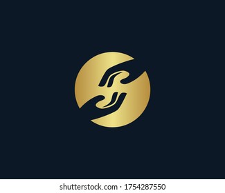 a logo of care hand
