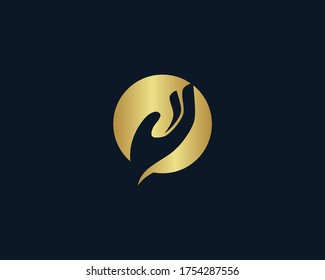 un logotipo de la mano de cuidado