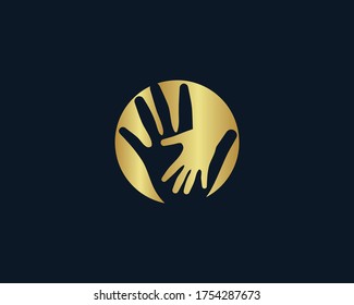 a logo of care hand