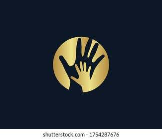 a logo of care hand