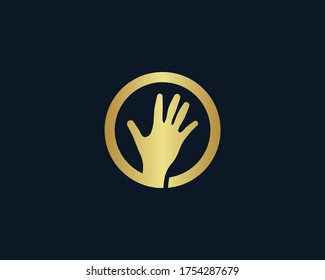 un logotipo de la mano de cuidado
