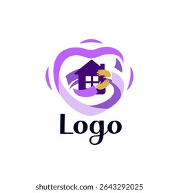 Logo of care and hugs in the form of the letter G. Letter G in the form of a heart.