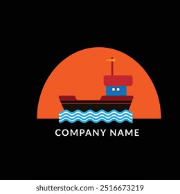 The logo of the cargo ship features a bold, streamlined vessel cutting through the waves, symbolizing strength, reliability, and global connectivity in the shipping industry.