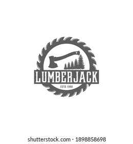 logo for carpenter complete with ax and white background