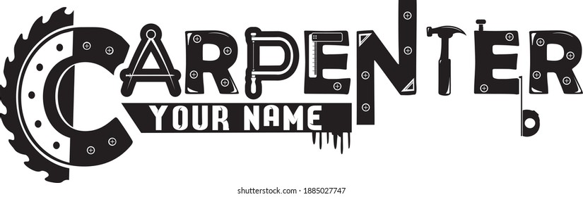 Logo for the carpenter for the shops of wooden tools and for those who work in the carpentry