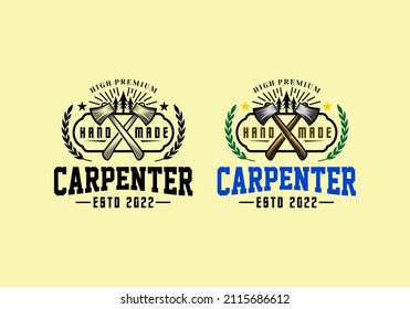 Logo Carpenter Vector Illustration Template with Simple Elegant Design Good for Any Industry