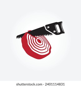 carpintería de logotipo carpintería carpintería con sierra logotipo vectorial diseño de ilustración