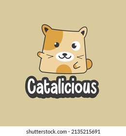 logo cartoon cat wave hand