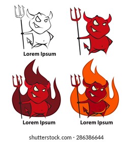 Logo cartoon devil, simple vector illustration