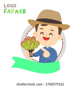 Logo-Cartoon Funny Farmer Vektor