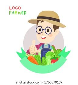 Logo Cartoon Funny Farmer Vector Stock Vector (Royalty Free) 1760579189 ...