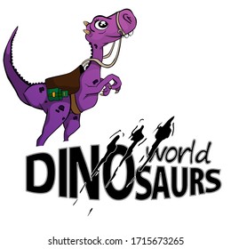Logo Cartoon little dinosaur. Vector illustration.
