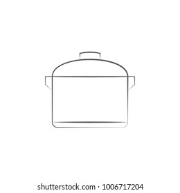 logo casserole with lid icon. Elements of dishes icon. Premium quality graphic design. Signs, outline symbols collection icon for websites, web design, mobile app, info graphics on white background