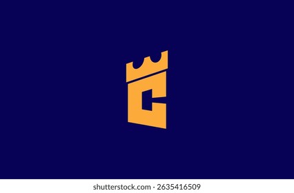 Logo Castle mit anfänglichem C. Strong, Bold und Minimal Concept Design.
