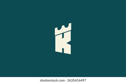 Logo Castle with Initial K. Strong, Bold and Minimal concept design.