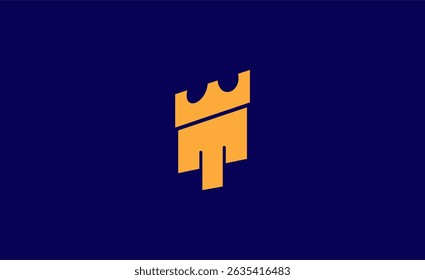 Logo Castillo con inicial T. Diseño de concepto fuerte, audaz y minimalista.