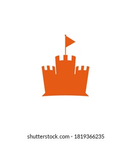 Logo eines Schlosses mit drei Türmen und einer Flagge