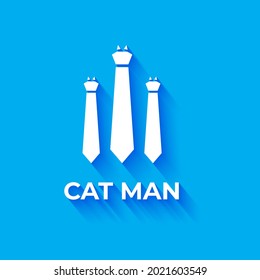Logo of a Casual Cat vector icon Text logo, Simple and clean, flat design, Suitable for communication company or service