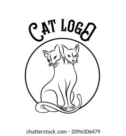 Vector de animales del gato con logotipo Ilustración