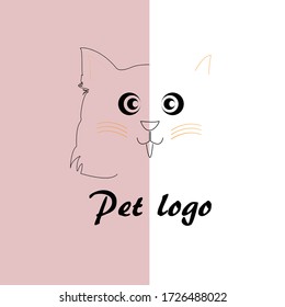 Logo cat design template for veterinary clinics