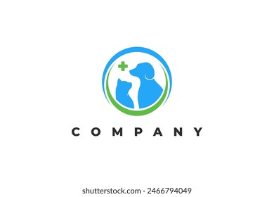 logo cat dog silhouette circle vet clinic veterinary